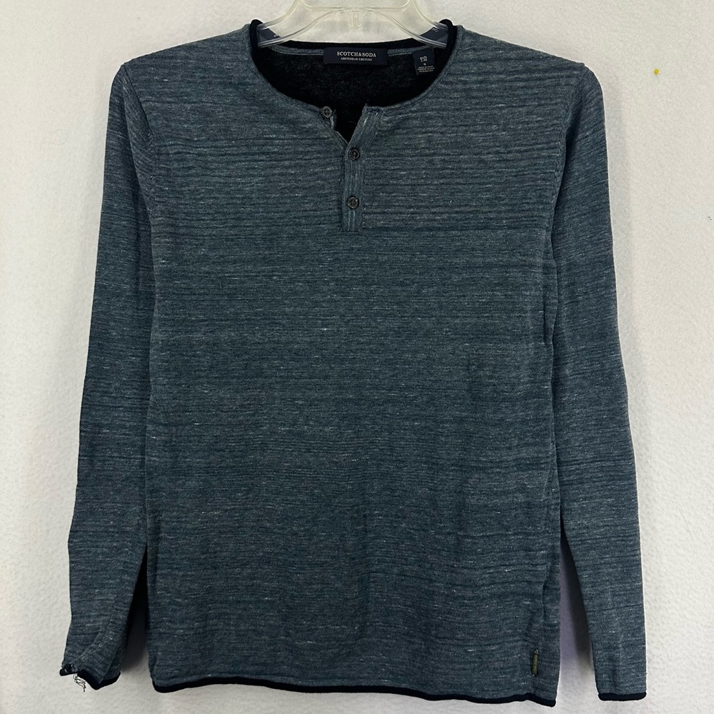 Scotch & Soda Long Sleeve Crewneck Sweater Mens Small Blue